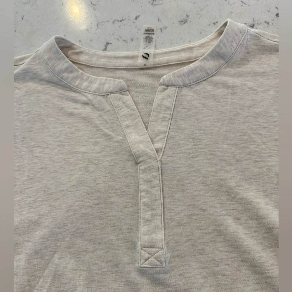 Lou & Grey Signaturesoft Split Neck Pocket Dress Women’s Sz M in Lt Oak Heather - Picture 7 of 12